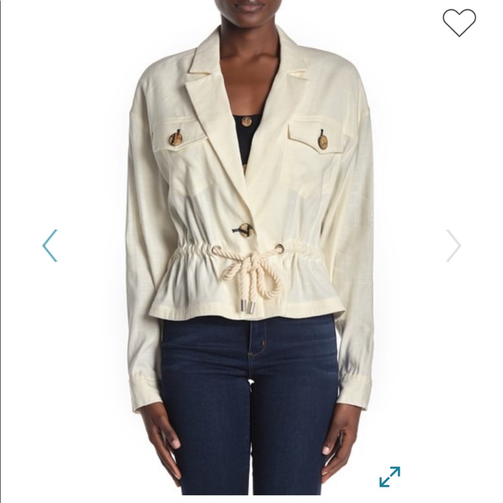 NWT Veronica Beard Drawstring Linen Blazer